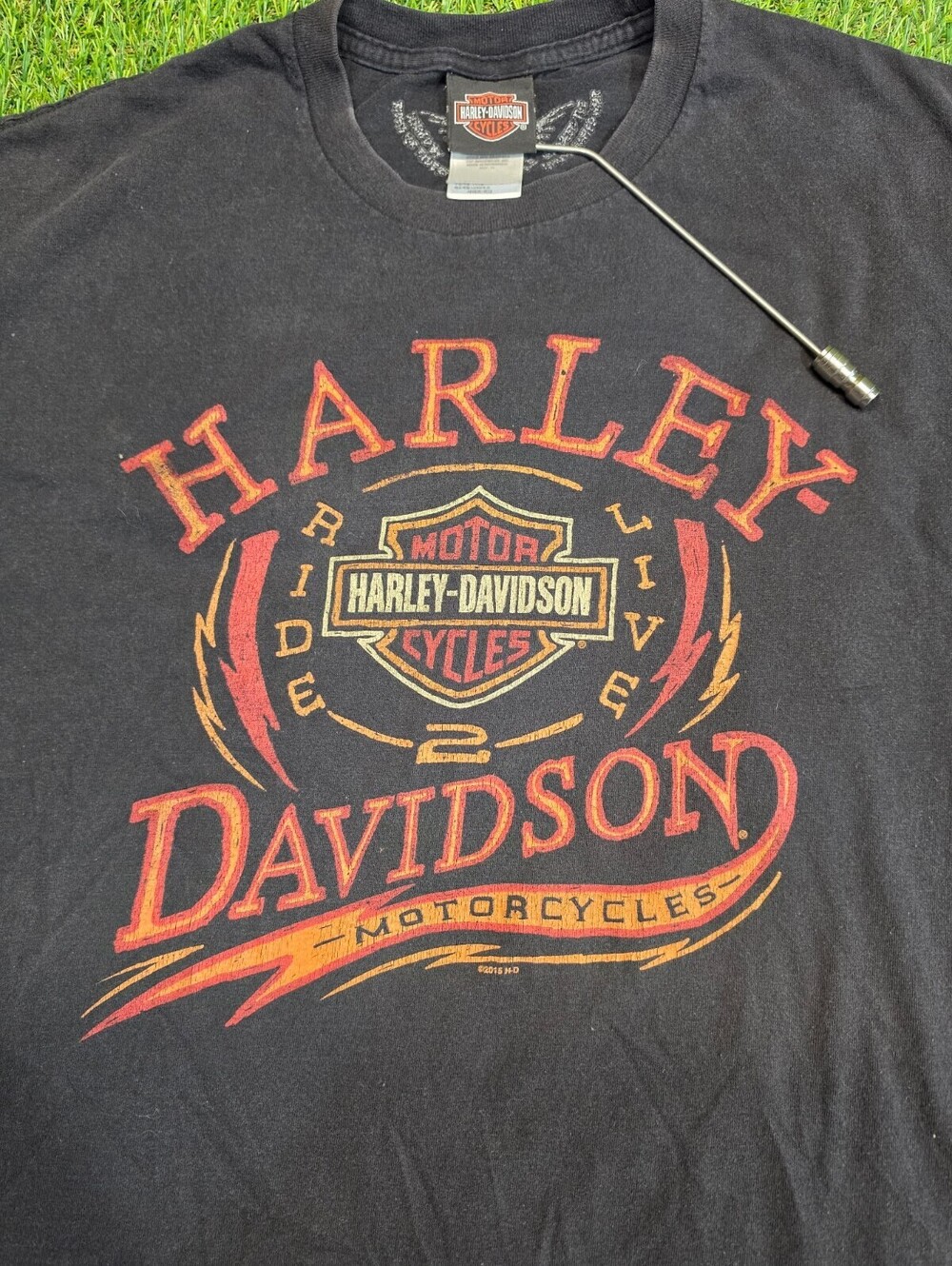 Harley-Davidson XL Black Graphic T-Shirt with Emerald Coast,